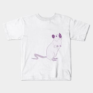 Purple Outline Rat Kids T-Shirt